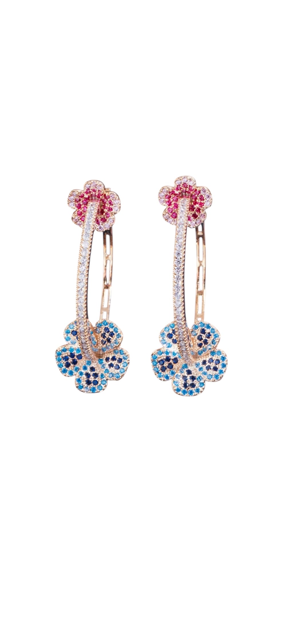 Flower bomb hoop earring