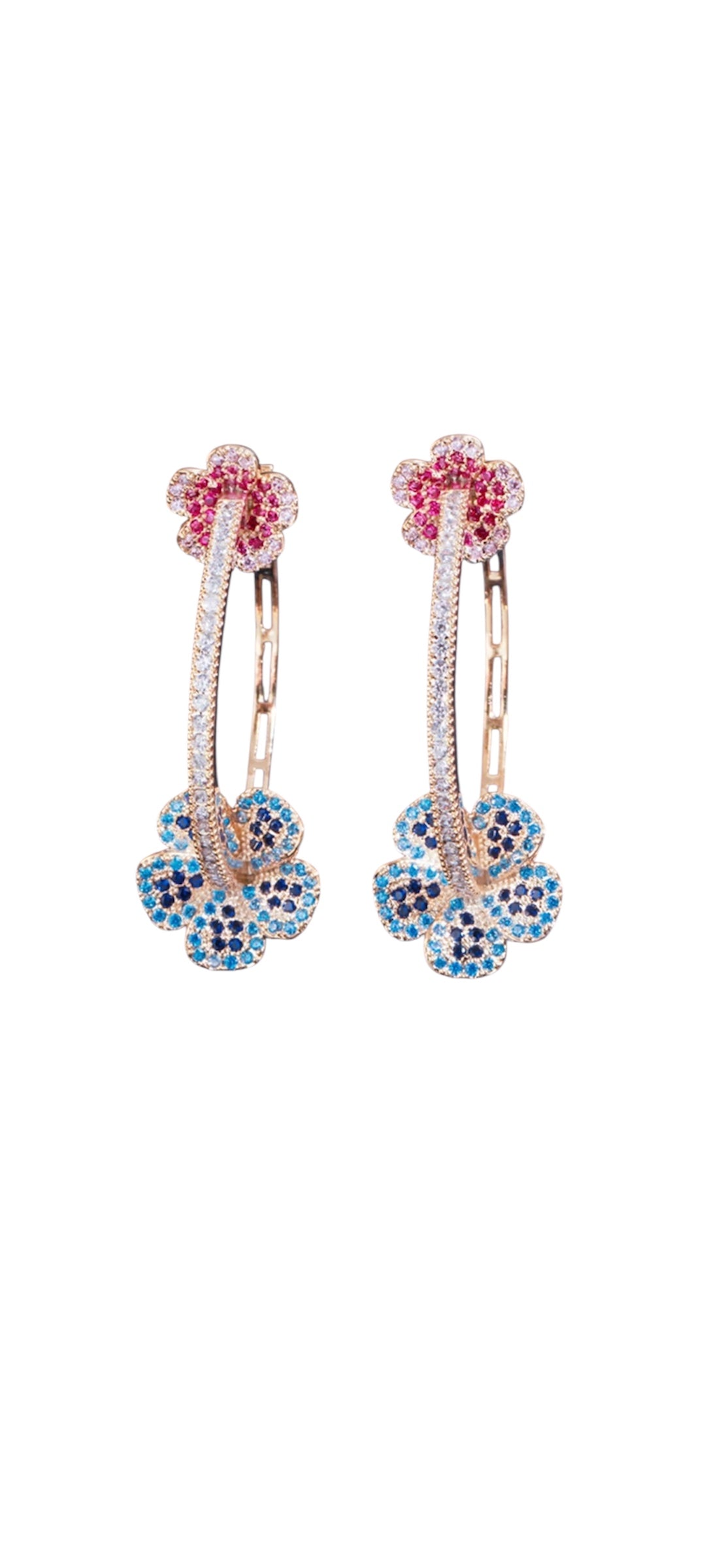 Flower bomb hoop earring