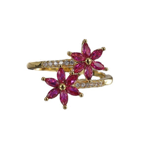 Double flower ring