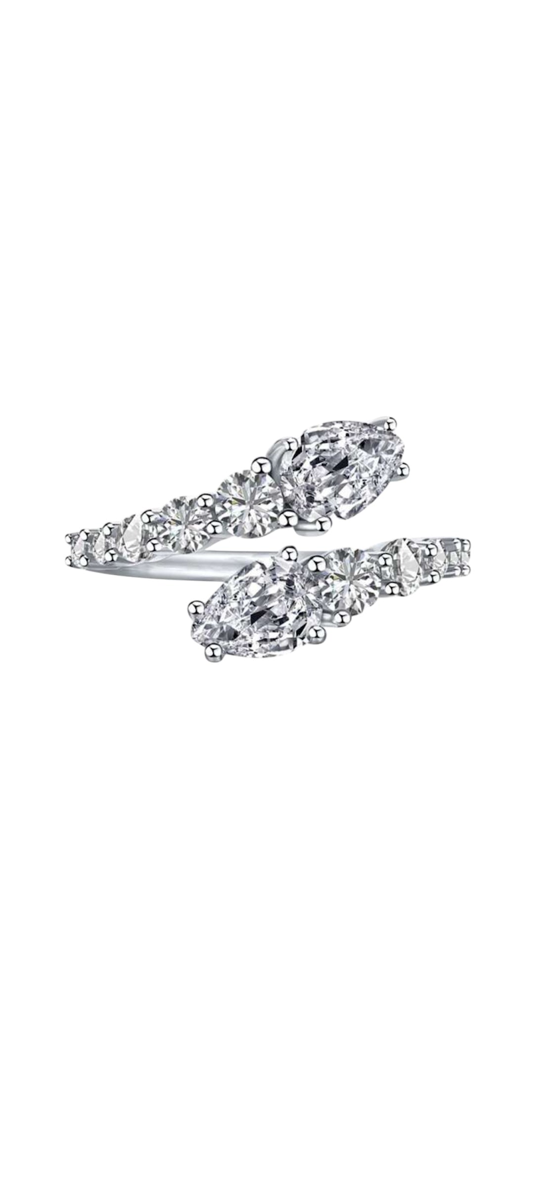Double snake head ring
