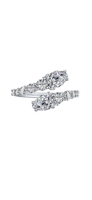 Double snake head ring