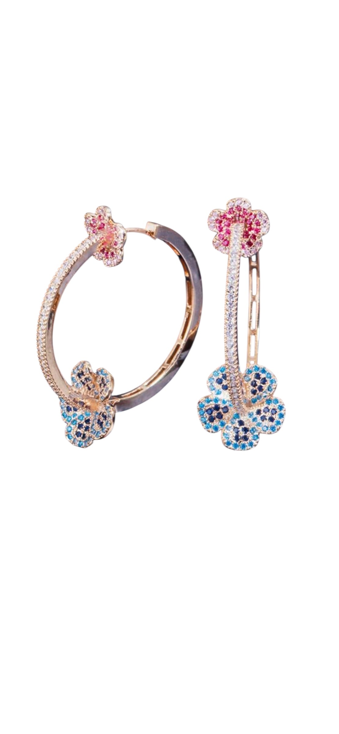 Flower bomb hoop earring