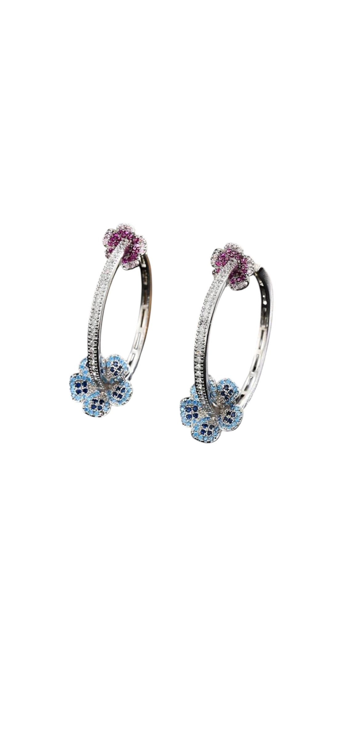 Flower bomb hoop earring
