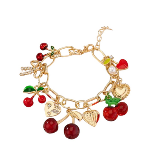 Cherry charm bracelet