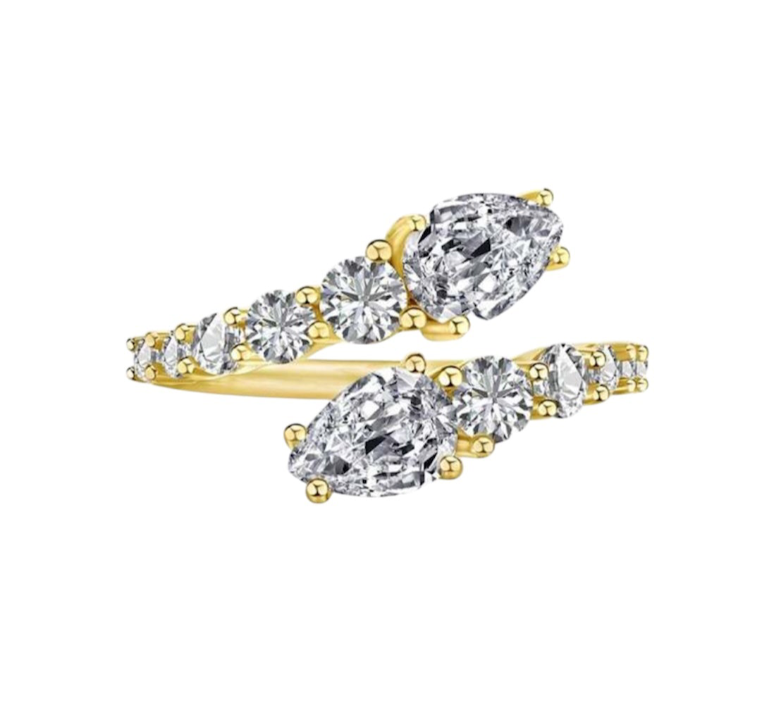 Double snake head ring
